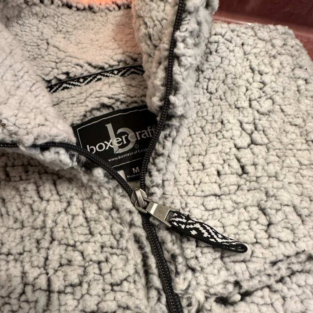 Boxercraft Women’s 1/4 Zip Up Crackled Sherpa Sweater - Gray